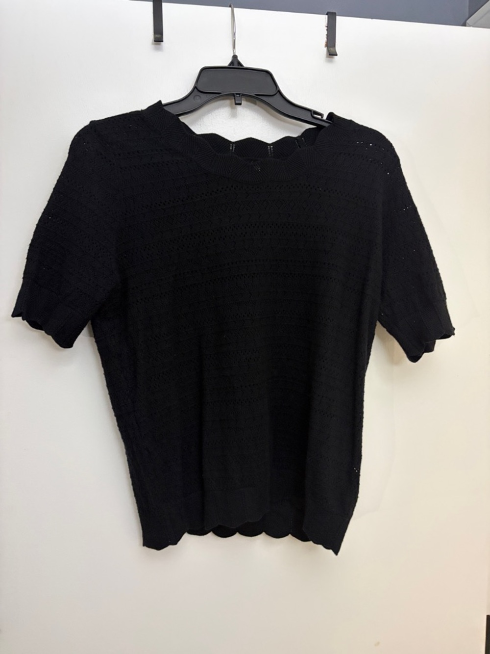 Black Short-Sleeve Knit Top - Women